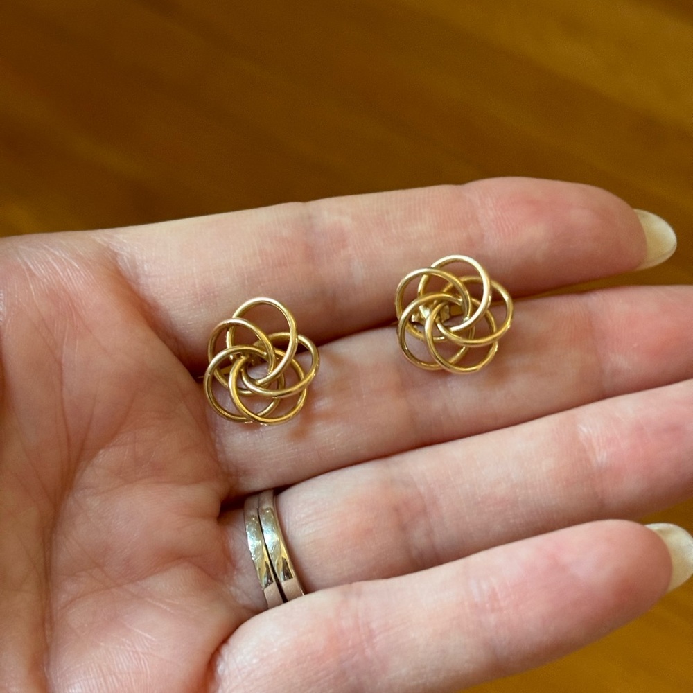 Swirl earrings 14k gold - Picture 2 of 6